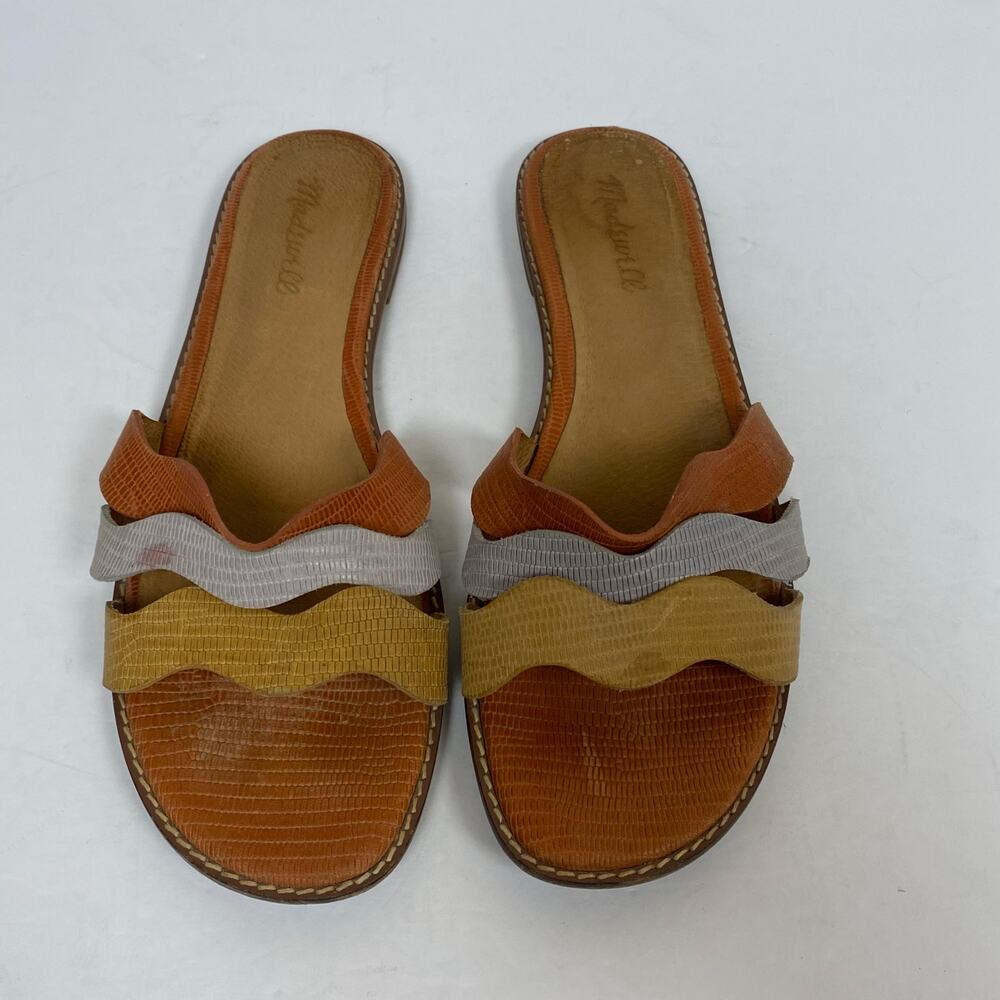Madewell The Wave Leather Slide Sandal Shoes Size 9.5